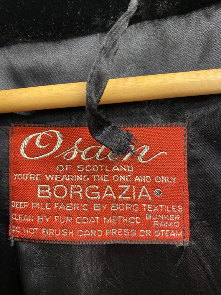 Fabulous retro Osdin Faux fur Scottish jacket UkS Black Vintage AW002