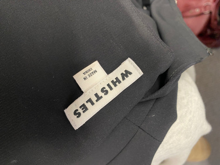 Fabulous Whistles Midi Dress beaded neck formal UK 12 Black NN505