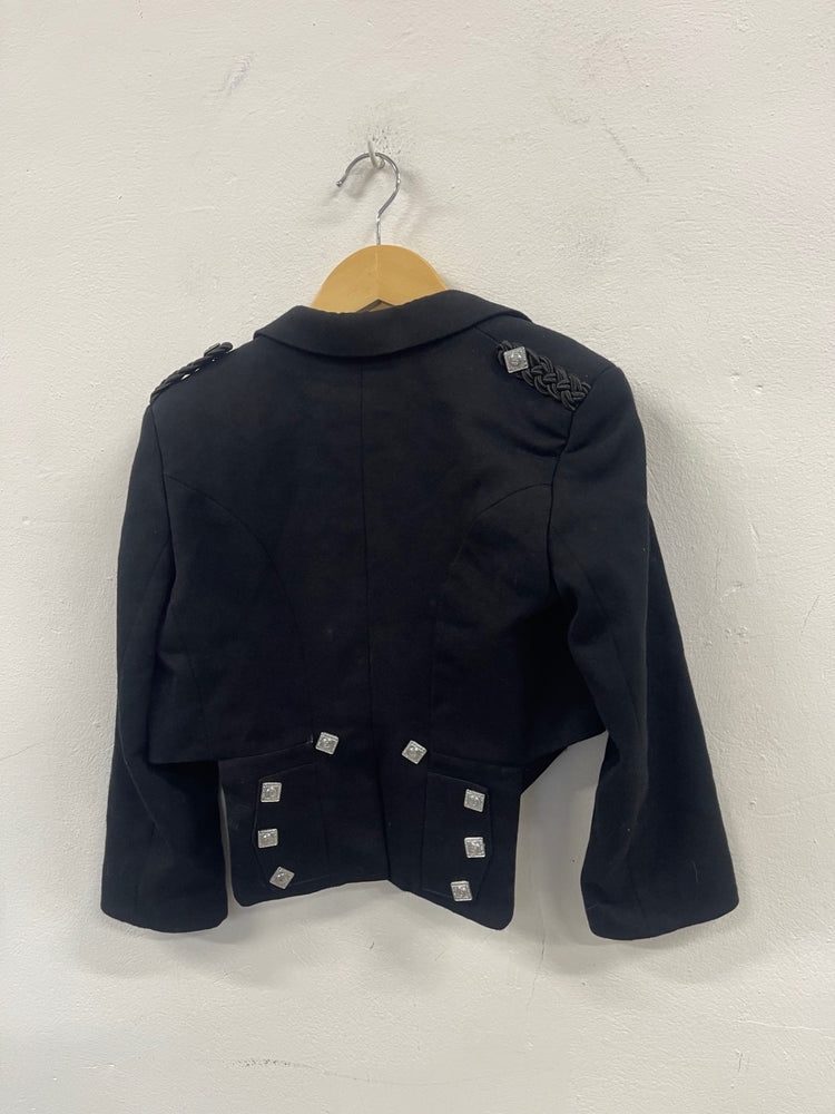 Fabulous Ex Hire Prince Charlie Scottish Blazer Age 6-7 Black #913 MD002