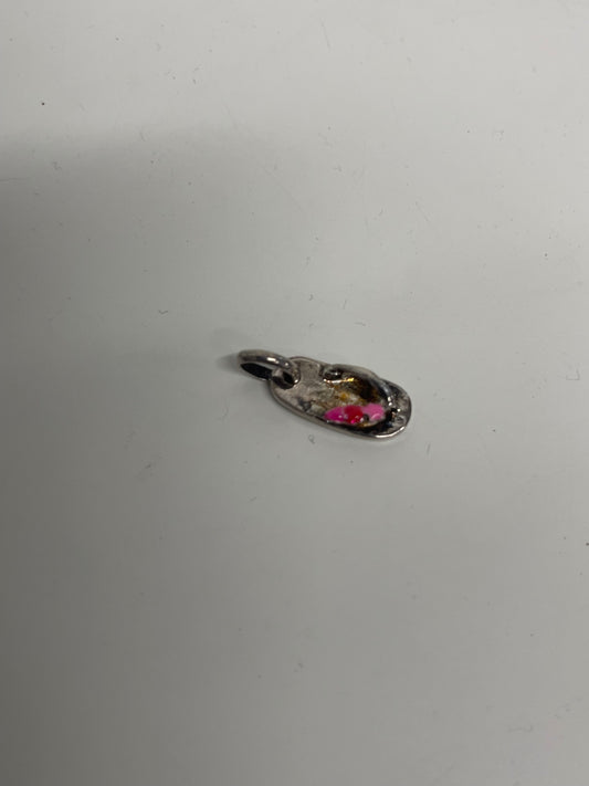 Fabulous Links of London silver Flip flop with flowers Bracelet charm One size Silver and pink DW002