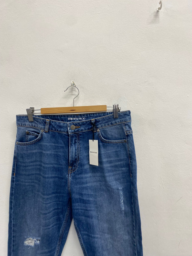 Fabulous Whistles Cropped boyfriend distressed jeans W30" Blue NN505