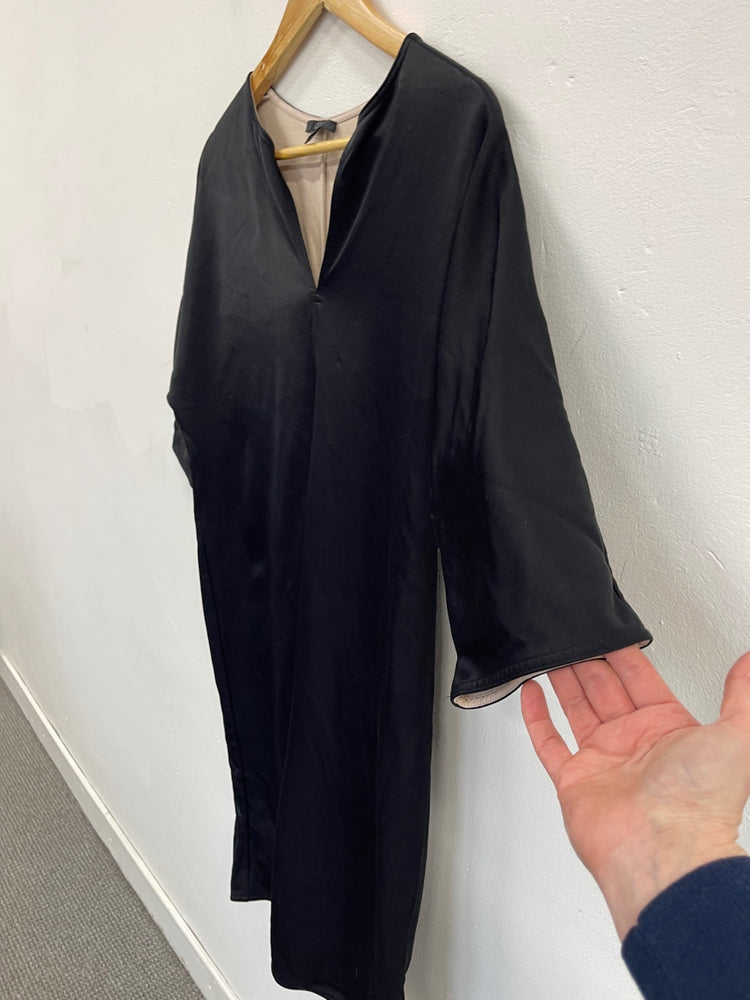 Fabulous COS loose satin Evening Party Dress UKS Black VG491