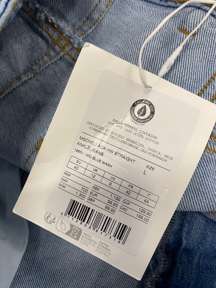 Fabulous MSCH Copenhagen Straight hem jeans UK 12 Blue SR509