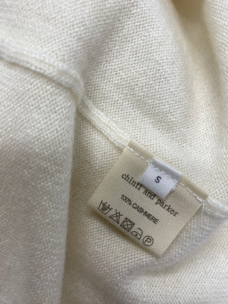 Fabulous Chinti & parker cashmere it’s late kiss me jumper UK 8 Cream WLH511