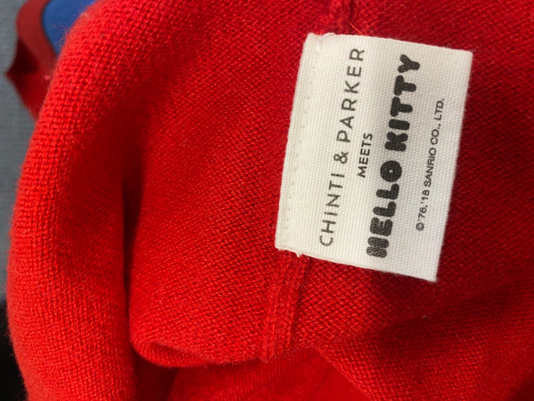 Fabulous Chinti & parker x hello kitty cashmere Knitted jumper UK 8 Red blue WLH511