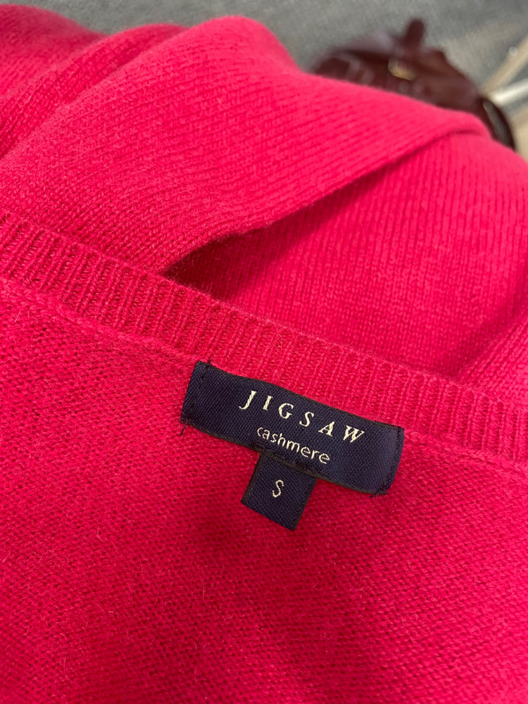 Fabulous Jigsaw cashmere v neck Knitted jumper UK 8 Pink WLH511