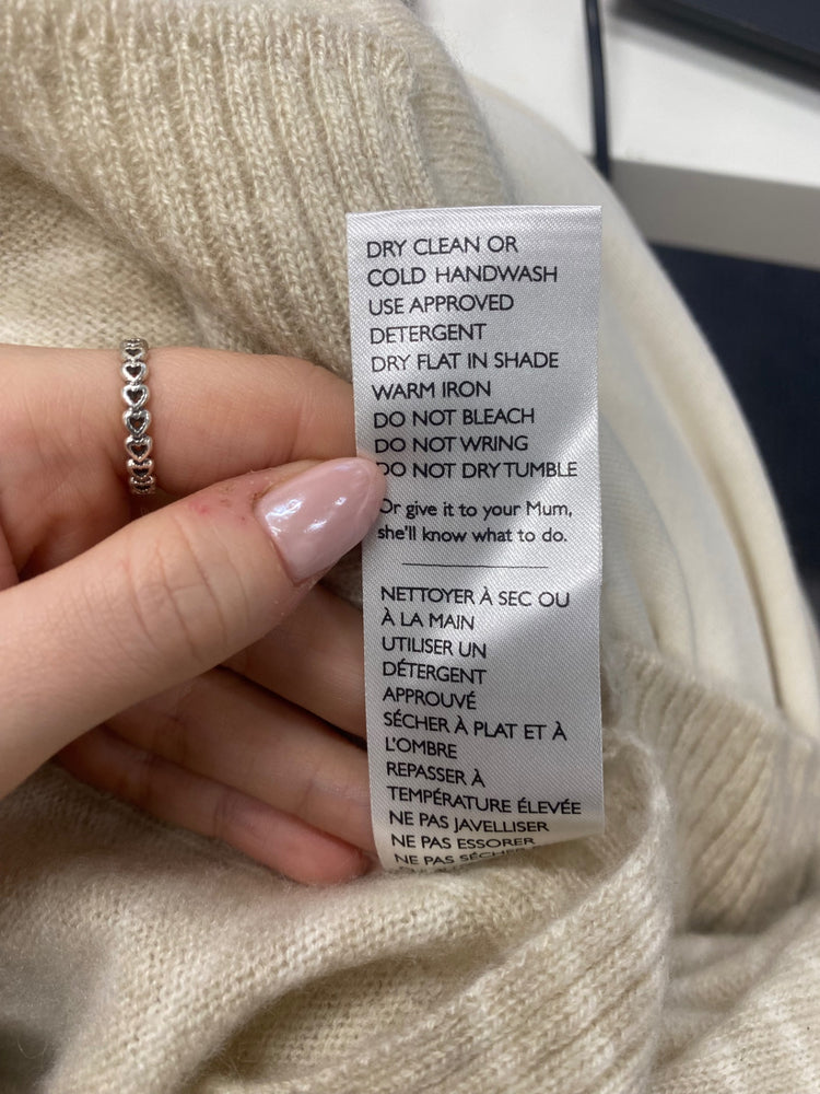 Fabulous Banjo & matilda Knitted jumper cashmere UK 8 Cream WLH511