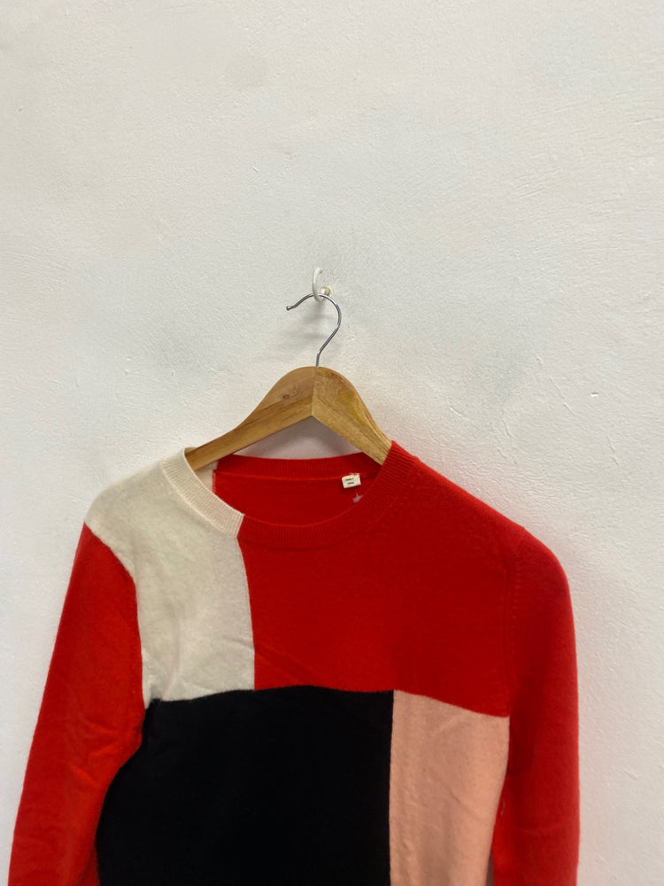 Fabulous Chinti & parker cashmere Knitted jumper UK 8 Red white black WLH511