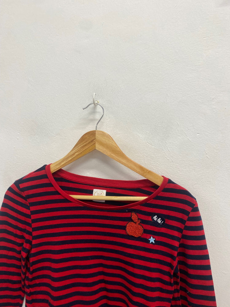 Fabulous Des petite hauts apple Long Sleeve Top UK 8 Red and navy WLH511