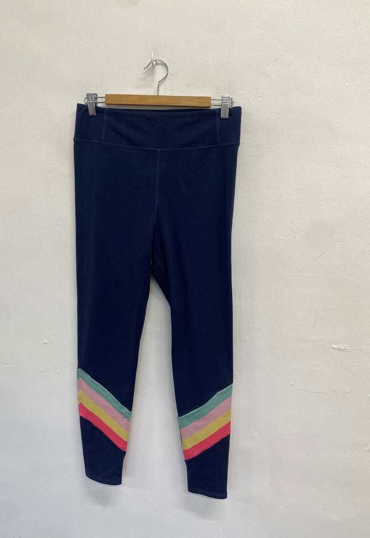 Fabulous Boden Leggings UK 14 Navy striped active LB512