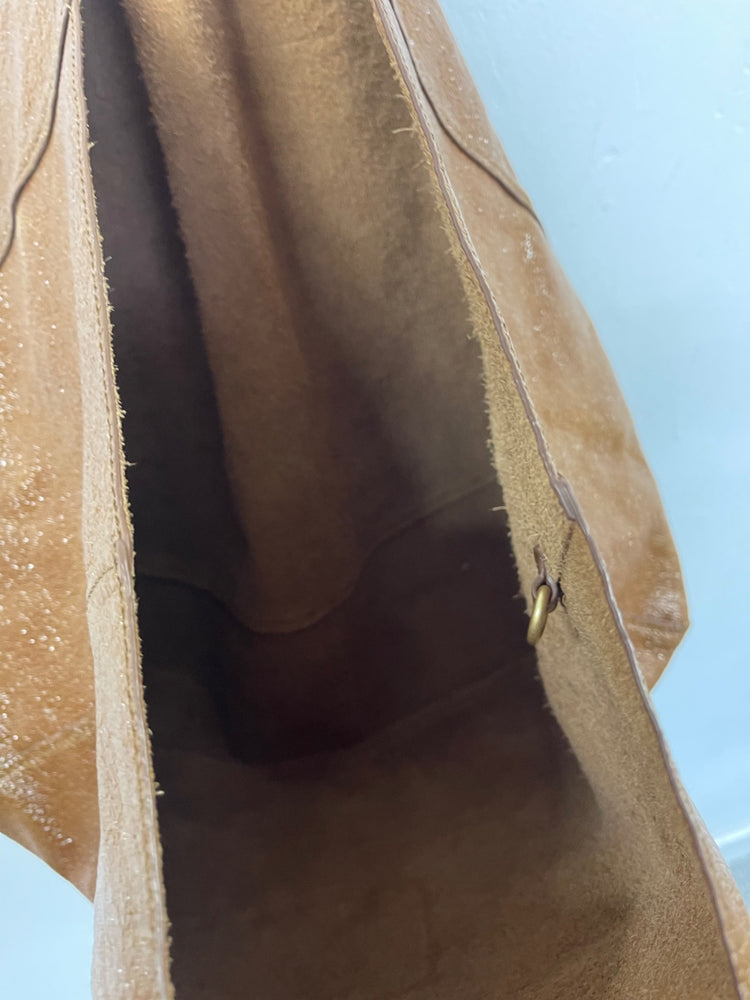 Fabulous BIMBA Y LOLA tan leather Tote Bag Brown AC504