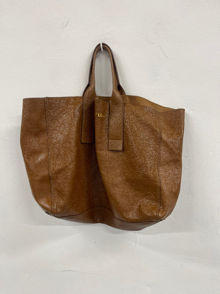 Fabulous BIMBA Y LOLA tan leather Tote Bag Brown AC504