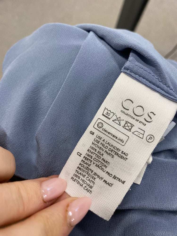 Fabulous Cos Midi Dress UK 8 Blue silk casual KF221