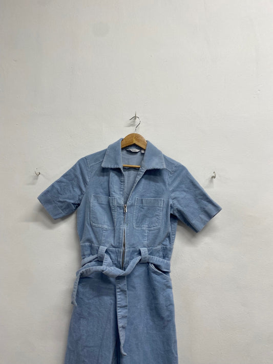 Fabulous & Other Stories cord belted Jumpsuit UK 14 Light Blue VW001