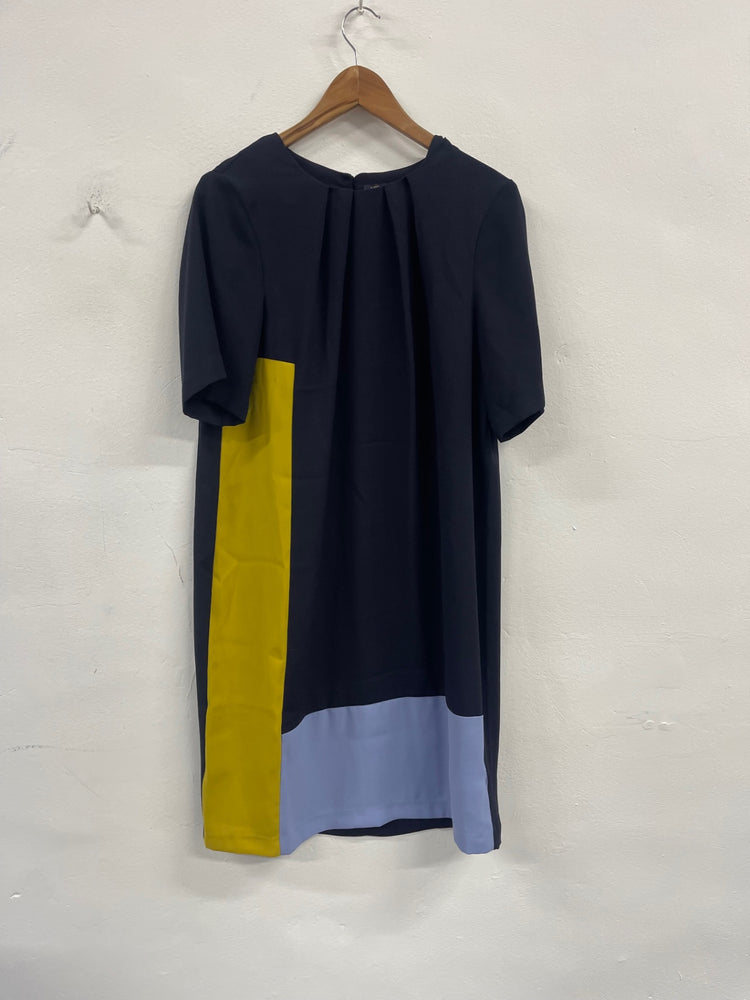 Fabulous M&S Collection block colour shift Dress Uk16 Navy MF524