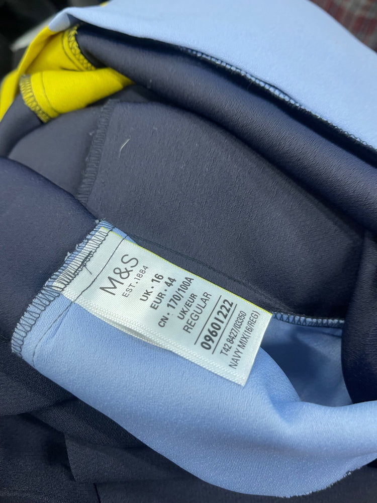 Fabulous M&S Collection block colour shift Dress Uk16 Navy MF524