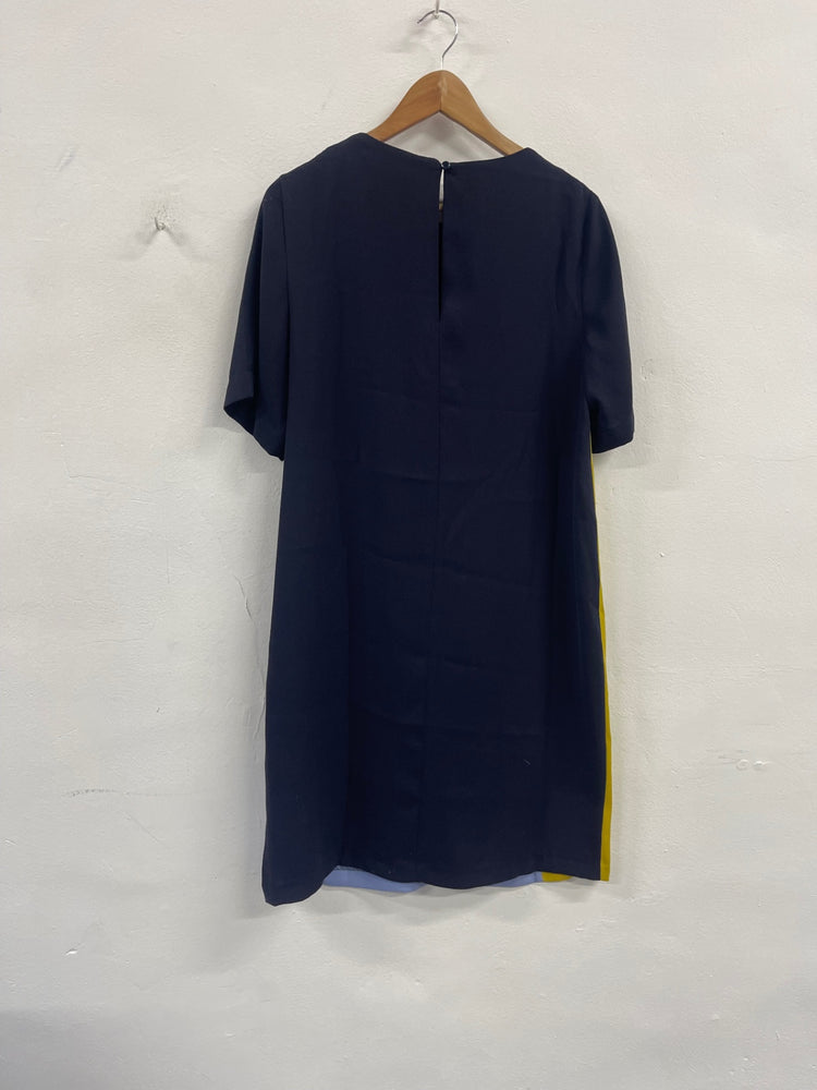 Fabulous M&S Collection block colour shift Dress Uk16 Navy MF524