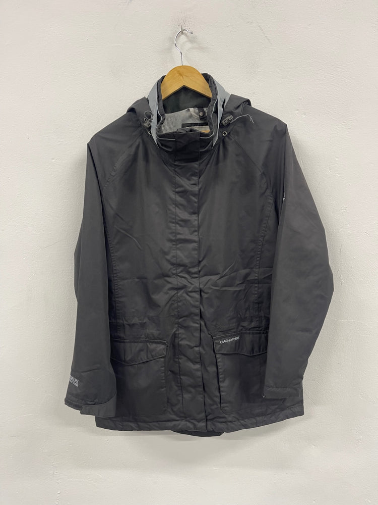 Stunning Craghoppers Windproof waterproof aquadry Jacket Uk16 Black Grey CW534