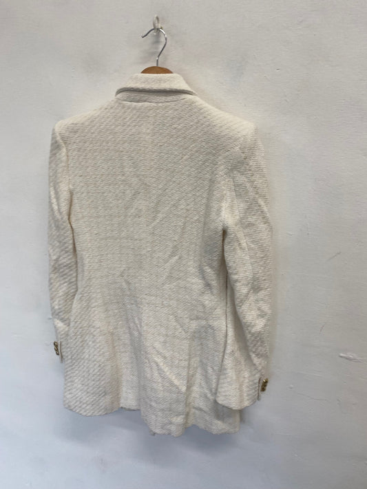 WASH Stunning ZARA Blazer UK 8 Cream gold tweed FH539