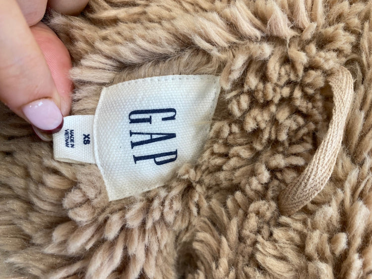 Stunning GAP Faux fur jacket Uk 8 Beige FM547
