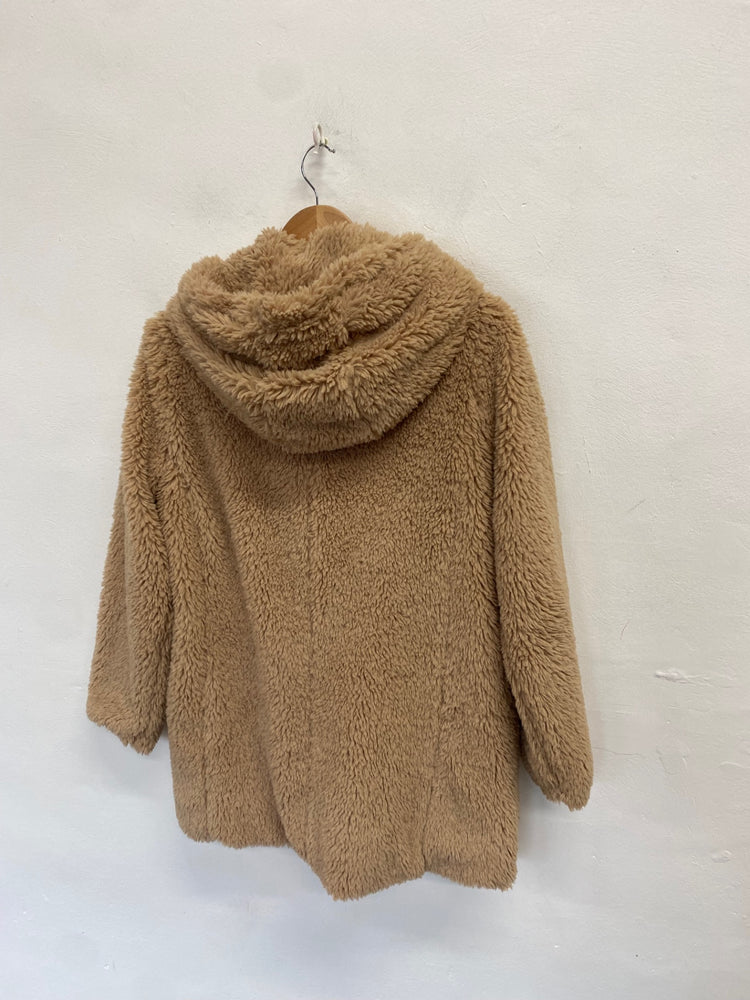 Stunning GAP Faux fur jacket Uk 8 Beige FM547