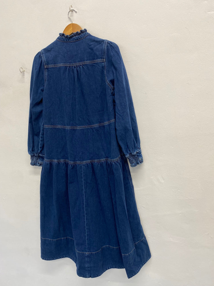 Stunning Me+em denim zip Midi Dress UK 12 Blue CT551