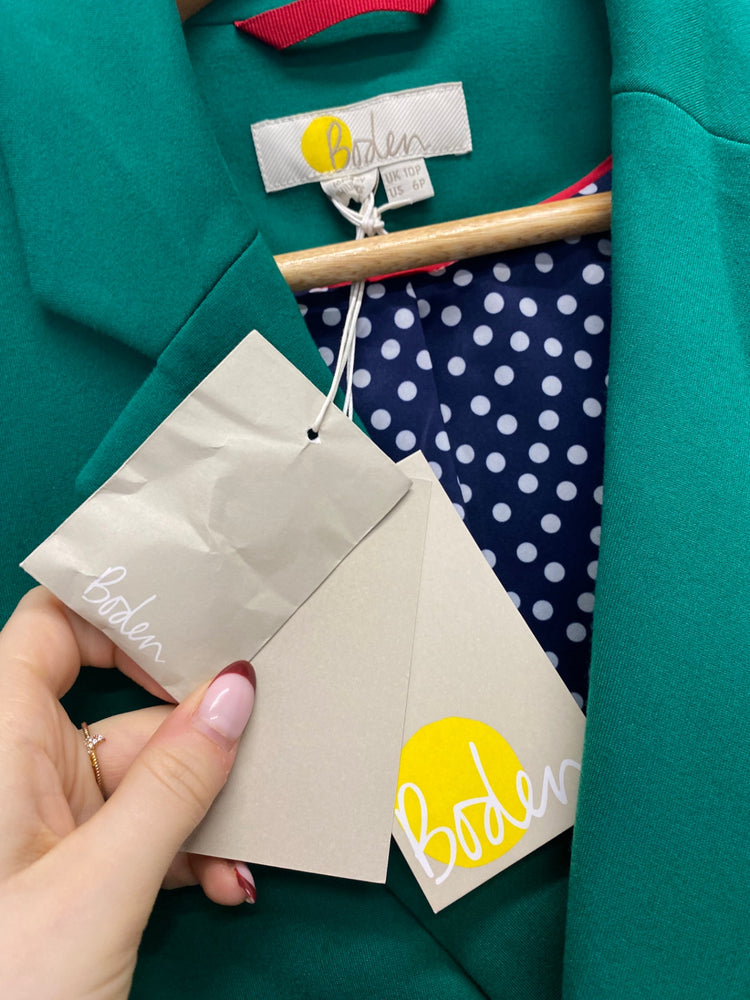 Stunning Boden Suit UK 10 petite Emerald green new CT551