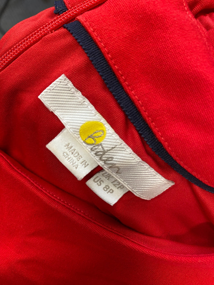 Stunning Boden Midi Dress UK 12 petite Red smock CT551