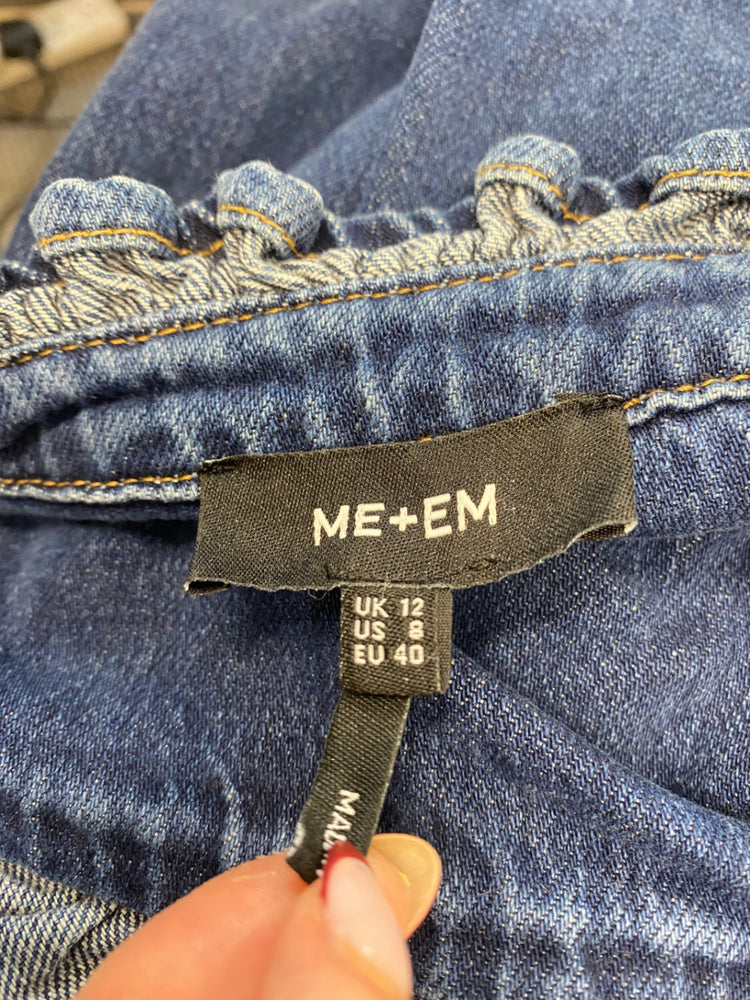 Stunning Me+em denim zip Midi Dress UK 12 Blue CT551