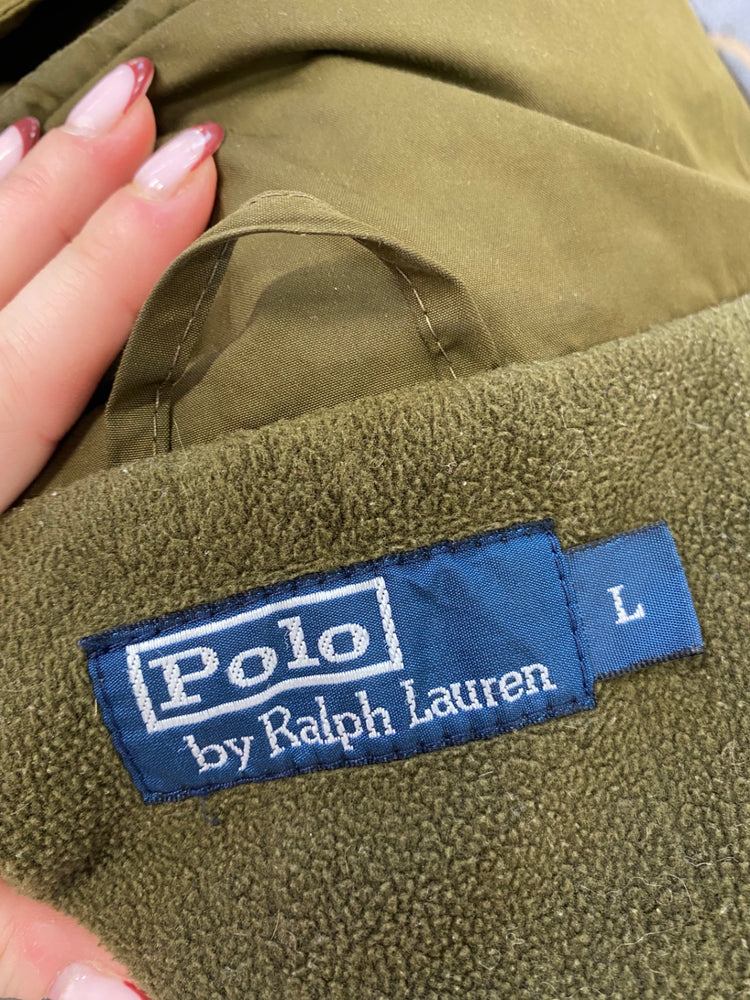 Classic Polo Ralph Lauren Windbreaker UK L khaki Green TD389
