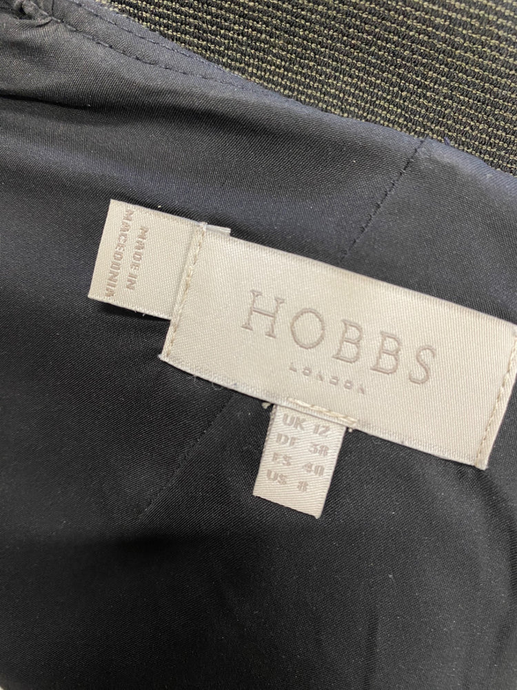 Stunning HOBBS Midi Dress UK 12 Khaki black CT551