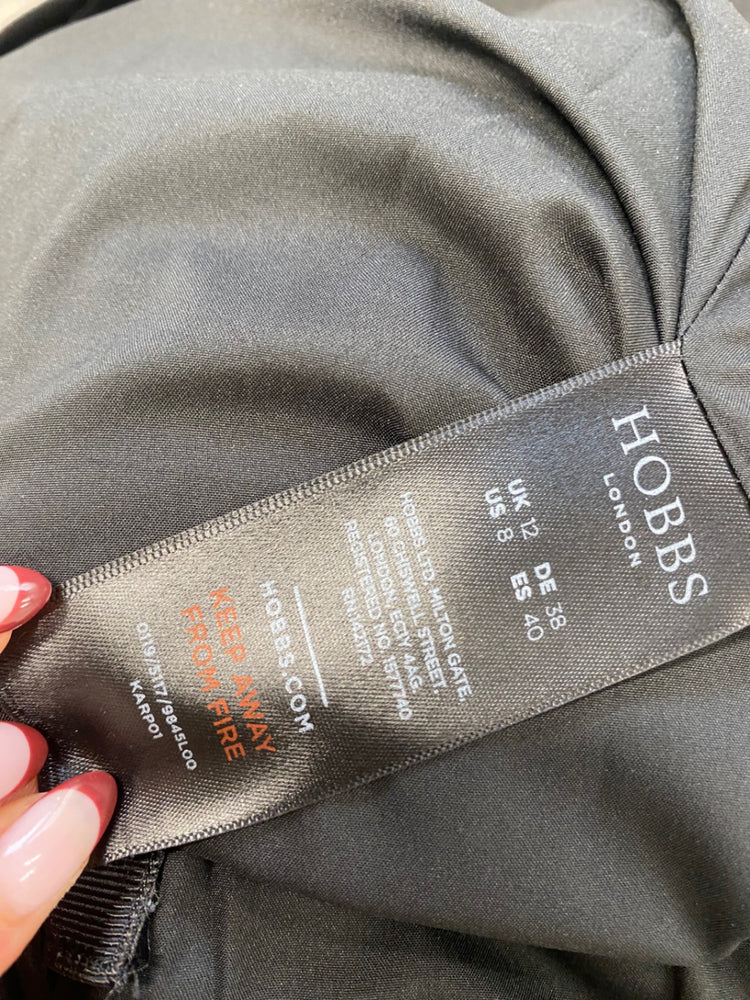 Stunning HOBBS Midi Dress UK 12 Khaki black CT551