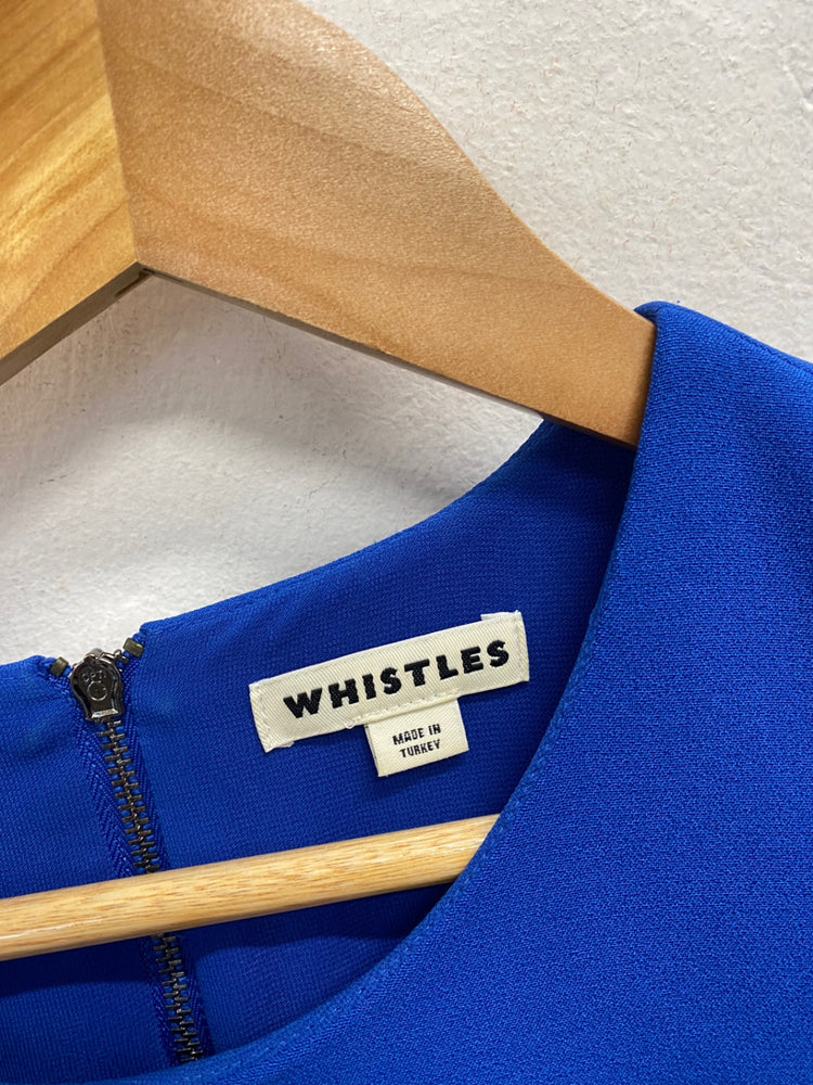 Stunning Whistles Midi Dress formal UK 14 Blue CT551