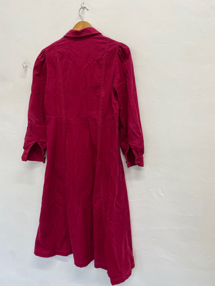 Stunning Boden Midi Dress UK 12 petite Pink cord ribbed CT551