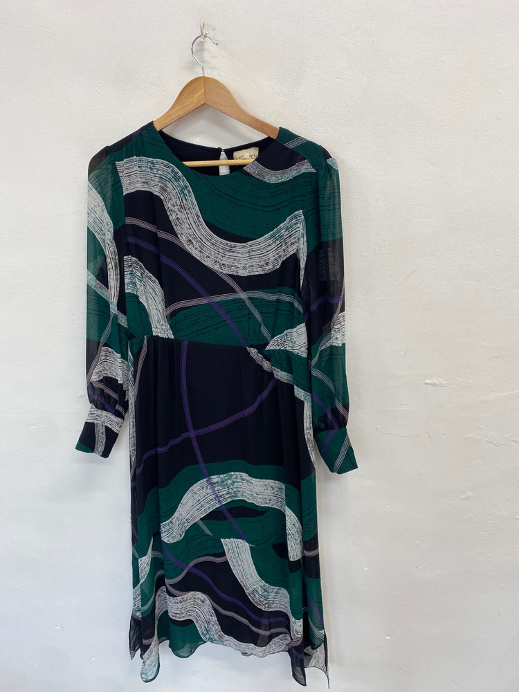 Stunning Phase Eight Midi Dress UK 12 Green abstract dress ct551