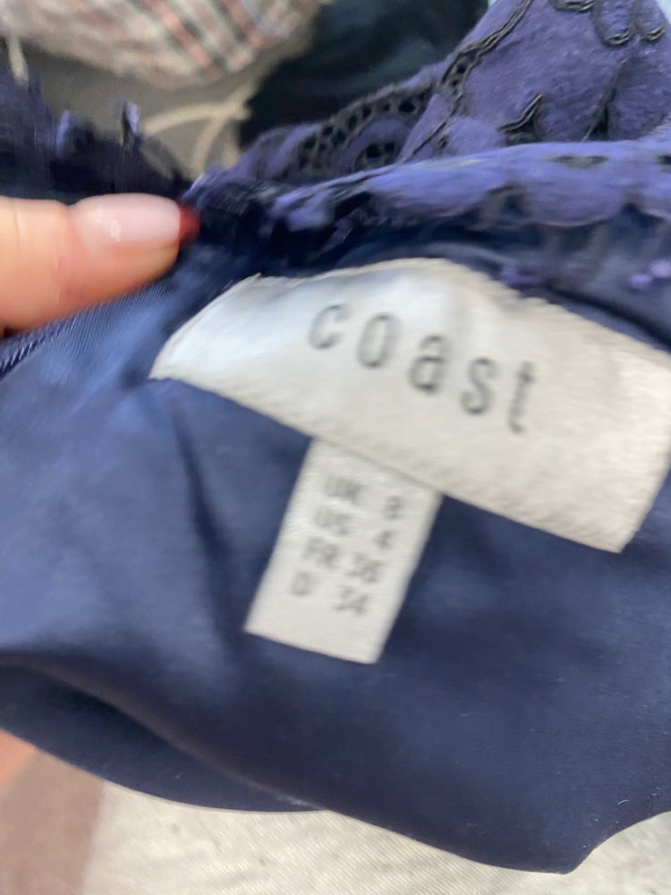 Stunning Coast Crop top UK 8 Navy lace forms CT551