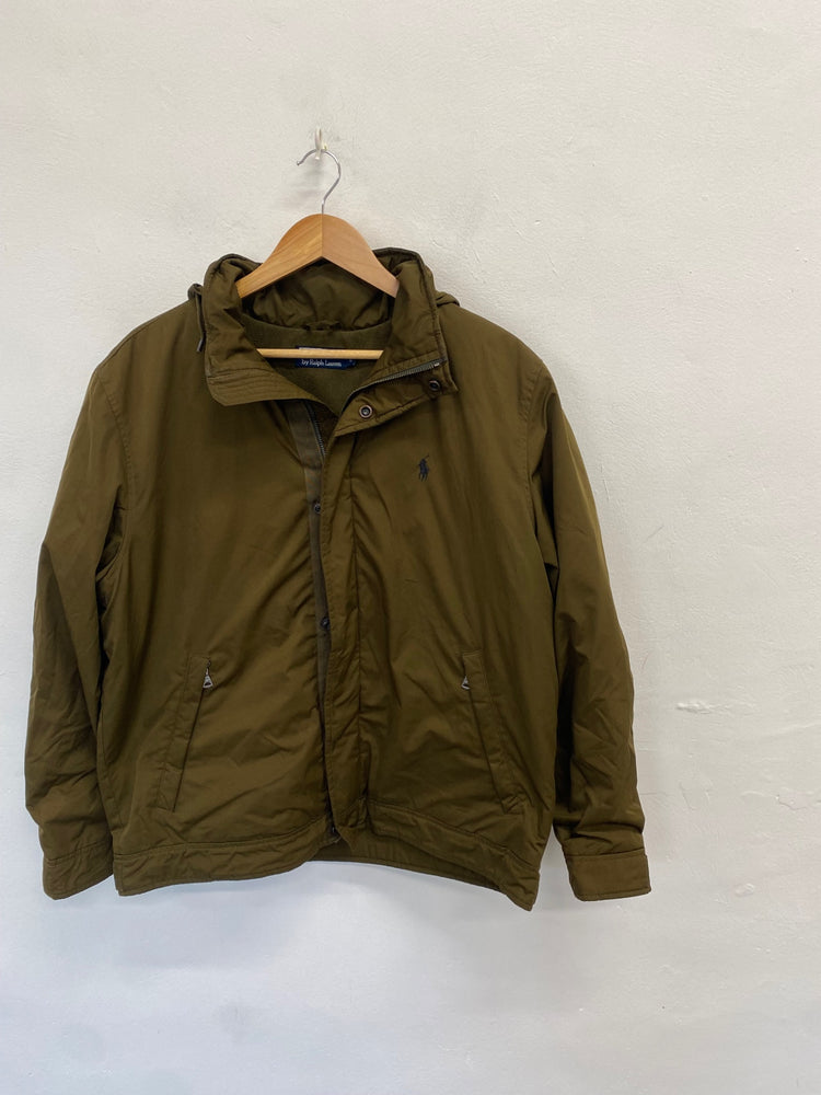 Classic Polo Ralph Lauren Windbreaker UK L khaki Green TD389