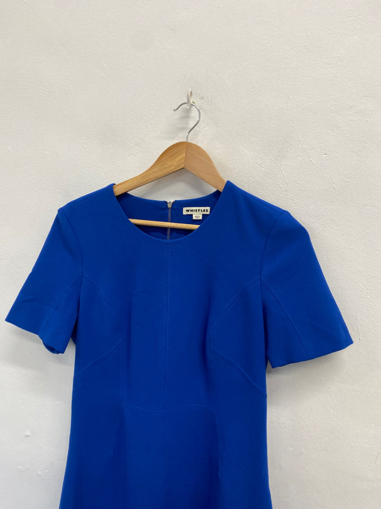 Stunning Whistles Midi Dress formal UK 14 Blue CT551