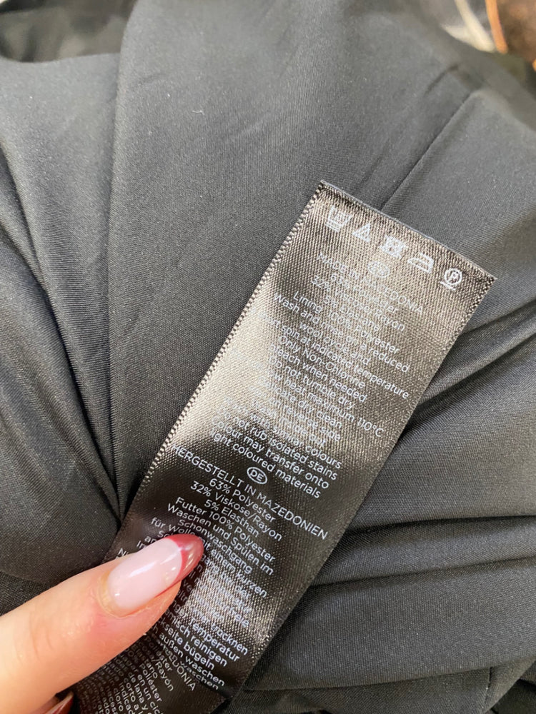 Stunning HOBBS Midi Dress UK 12 Khaki black CT551