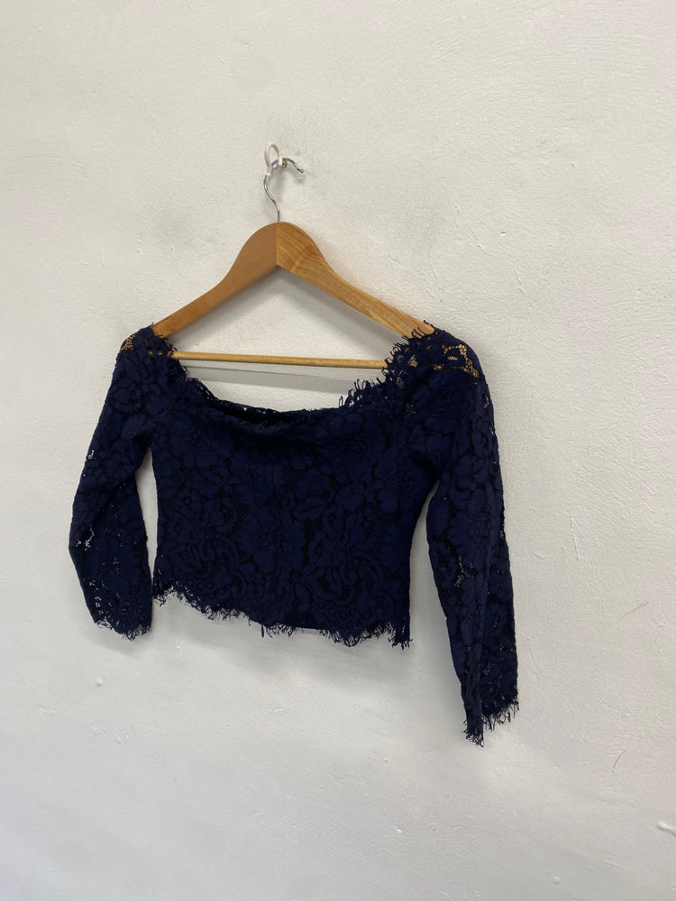 Stunning Coast Crop top UK 8 Navy lace forms CT551