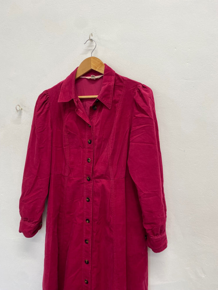 Stunning Boden Midi Dress UK 12 petite Pink cord ribbed CT551