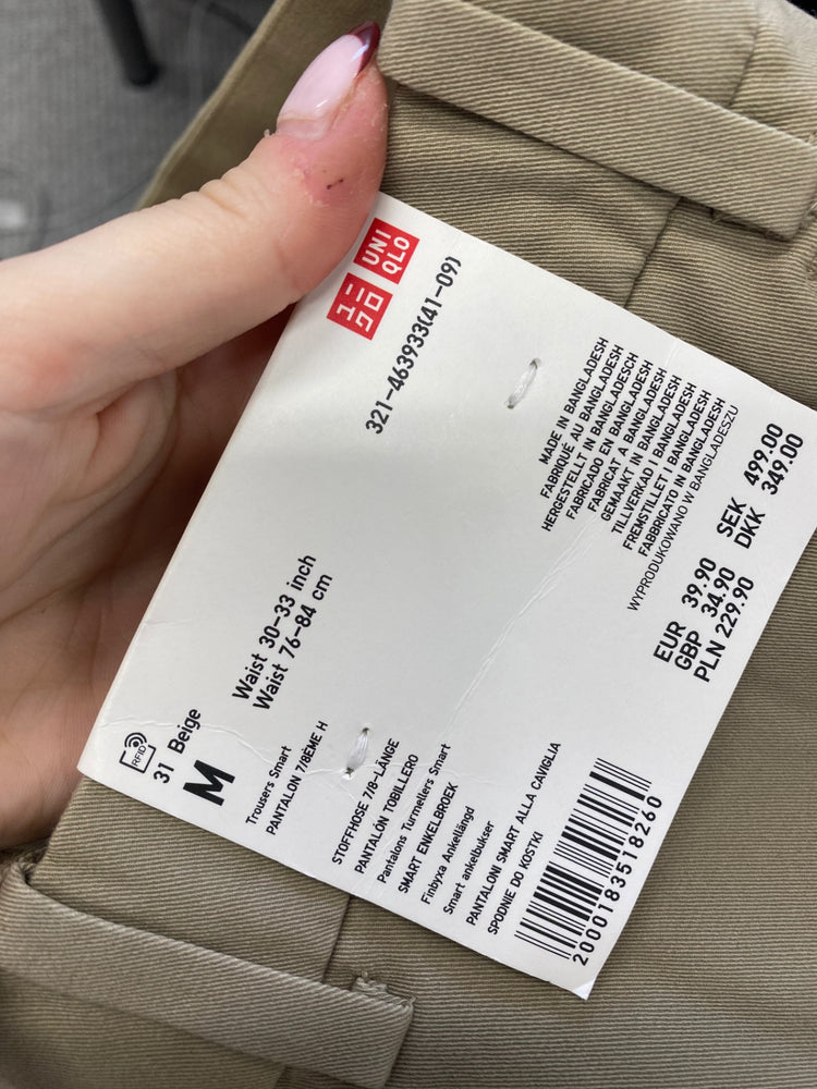 Classic Uniqlo Tailored trousers W30" Beige TD389