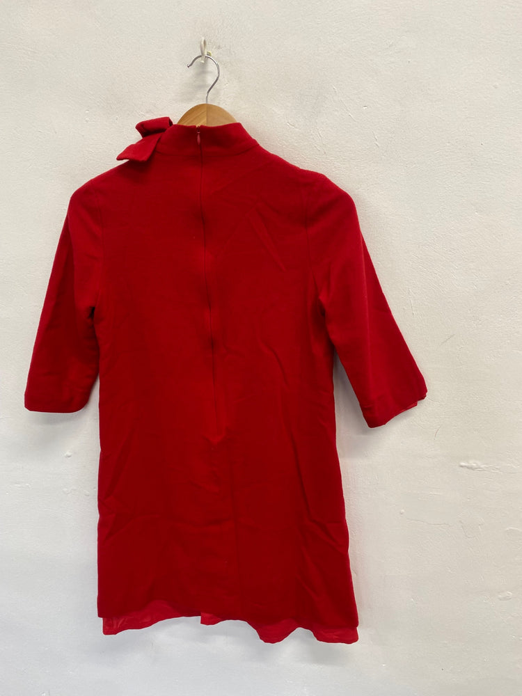 Stunning Goat Midi Dress UK 12 Red wool bow CT551
