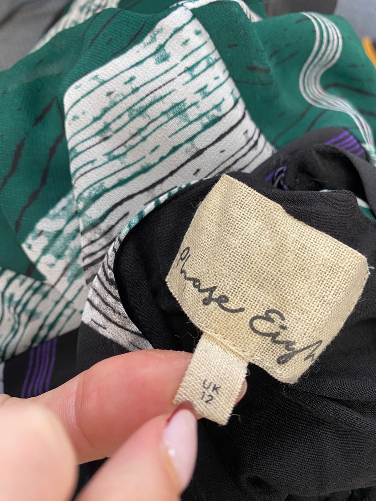 Stunning Phase Eight Midi Dress UK 12 Green abstract dress ct551