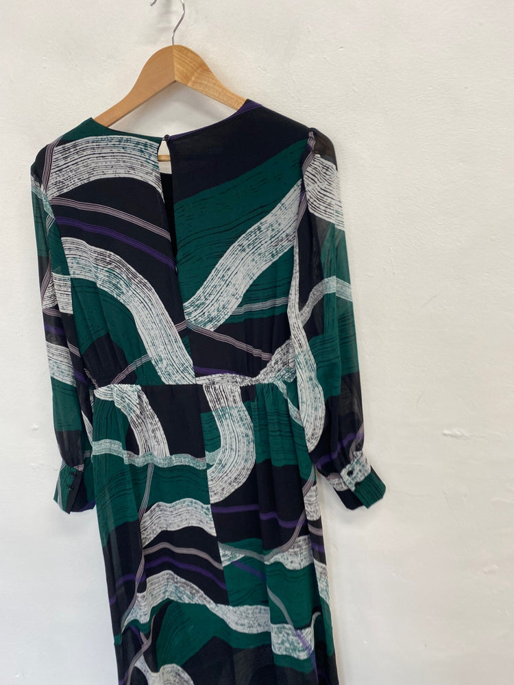 Stunning Phase Eight Midi Dress UK 12 Green abstract dress ct551