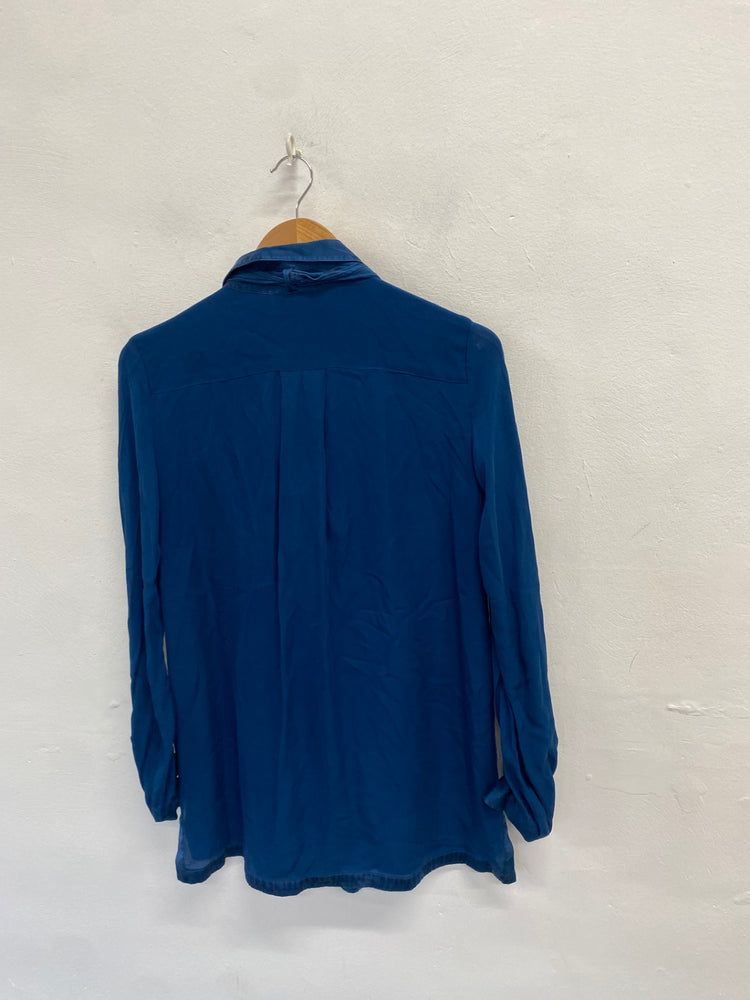 Stunning Richard Nicoll x Thomas pink silk Shirt UK 10 Navy CT551