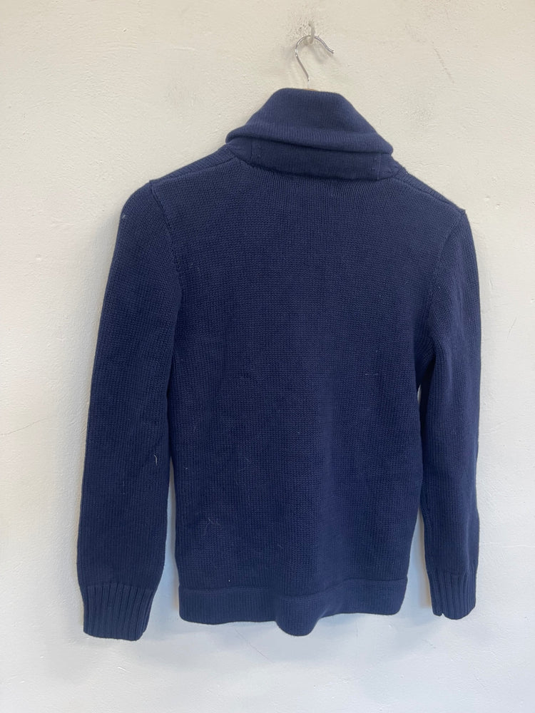 Stunning Polo Ralph Lauren Cardigan Sweater Age 10-12 Navy Blue Classic BB001