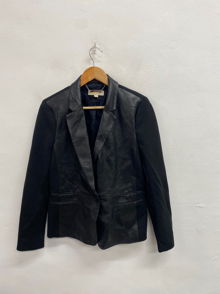 Stunning Michael Kors Blazer UK 8 Black leather BB001