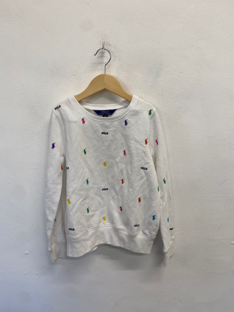 Stunning girls Polo Ralph Lauren Sweater Age 8-10 White multicolor BB001