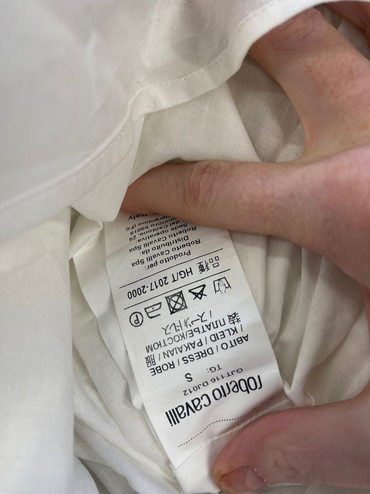 Stunning roberto cavalli metallic Party Dress Age 8-10 Cream splodge BB001